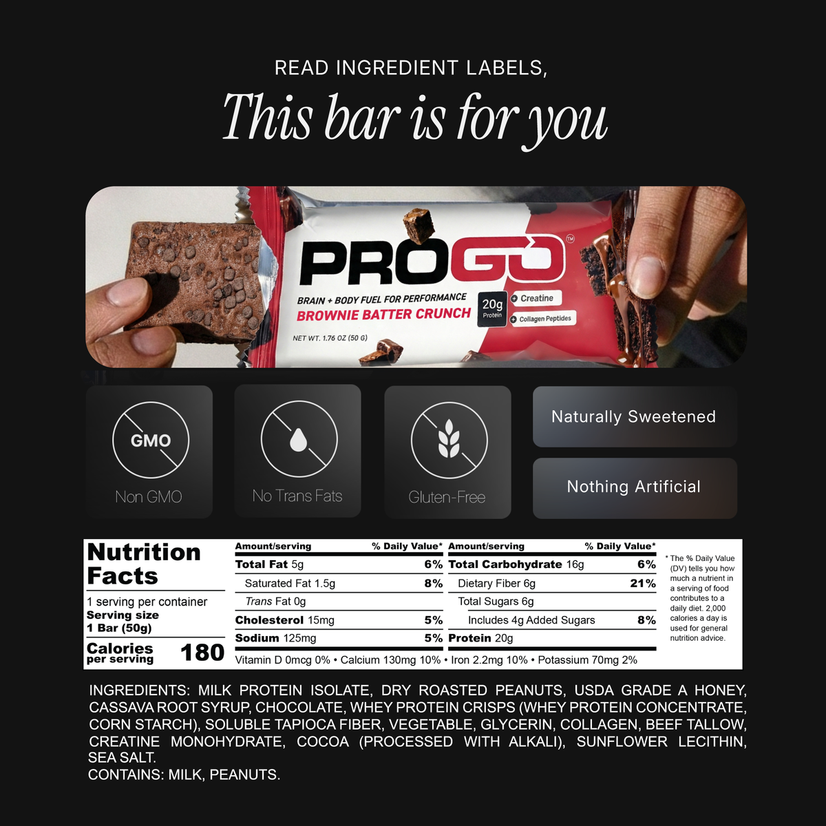 ProGo Bars Brownie Batter Crunch 12 Pack