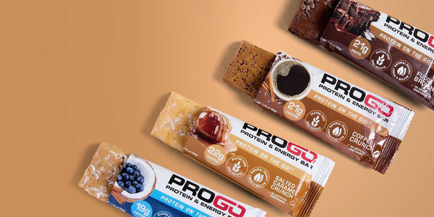 ProGo Protein Bars Starter Pack - All 4 Flavors in 1 Pack