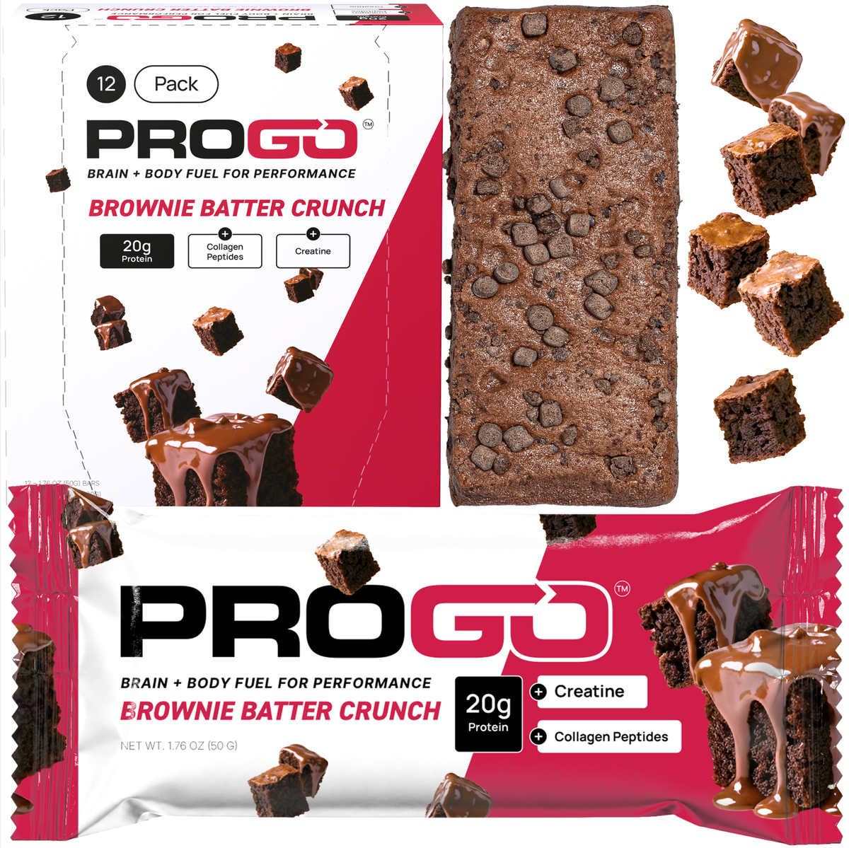 ProGo Bars Brownie Batter Crunch 12 Pack