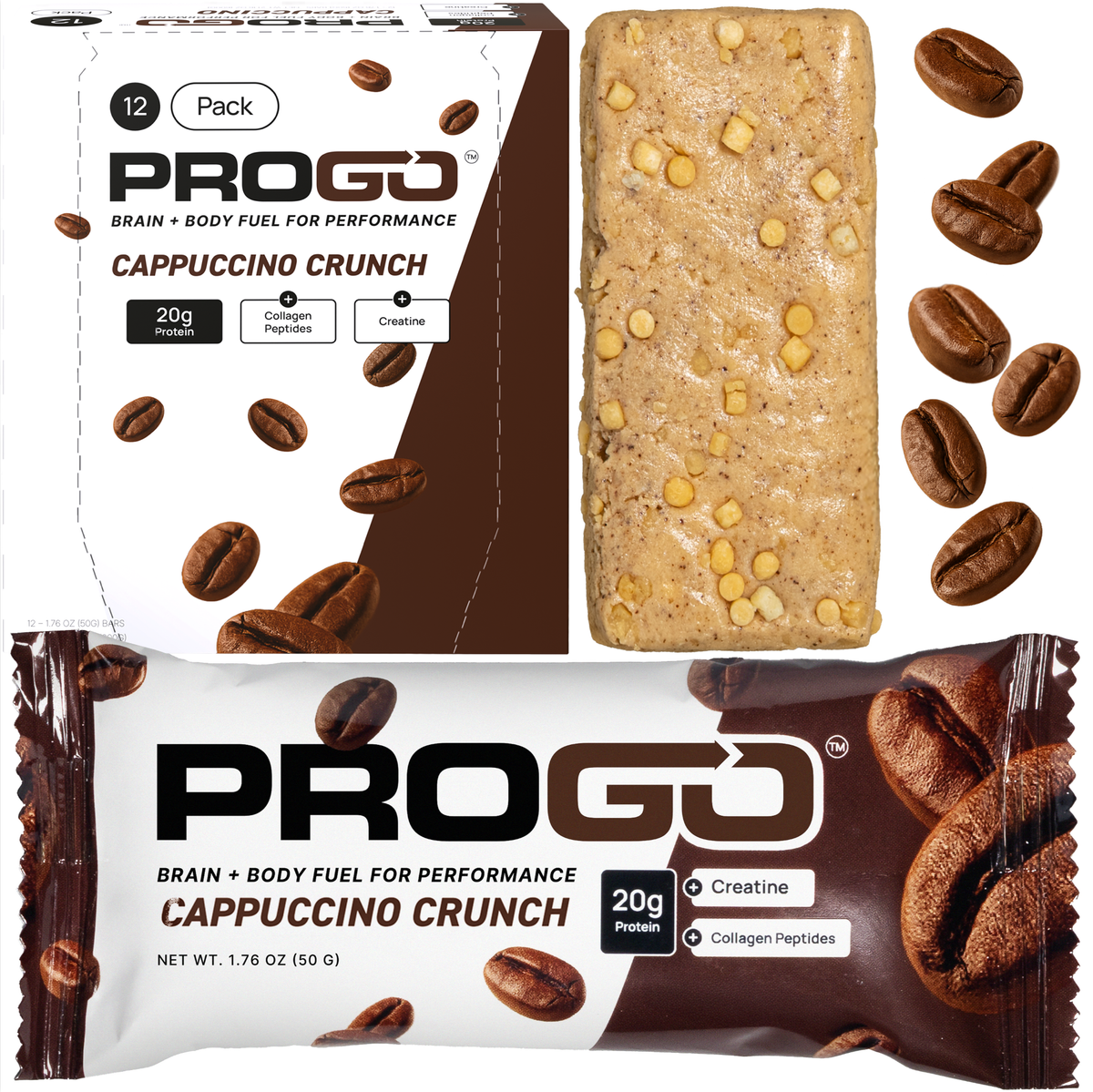 ProGo Bars Cappuccino  Crunch 12 Pack