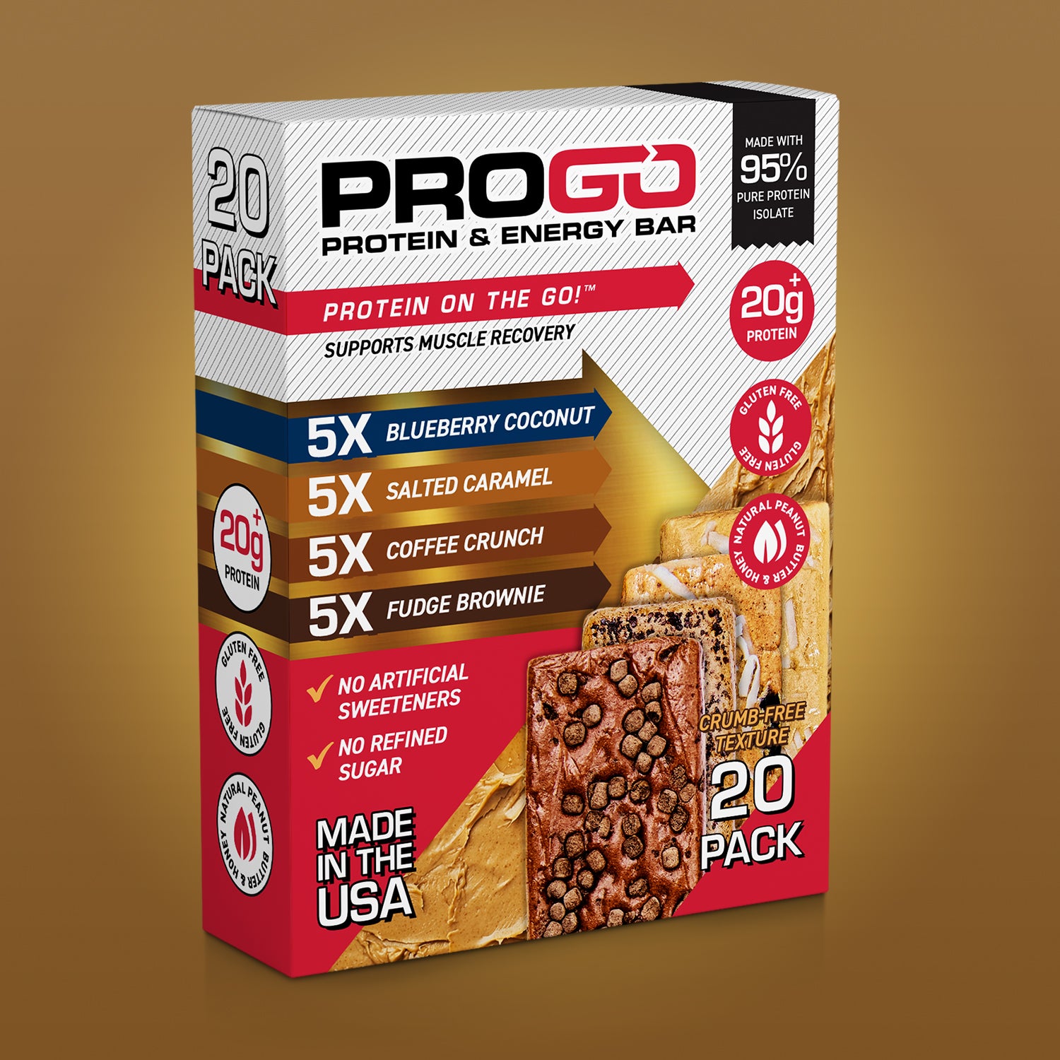 ProGo Protein Bars (Variety Pack | 20-Count)